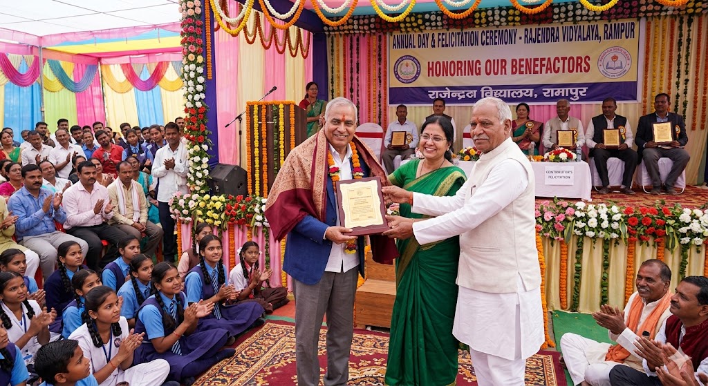 Those who contributed to the development of the school were felicitated